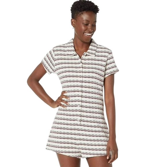 Volcom Women's Coco Ho Striped Romper - Picture 1 of 11
